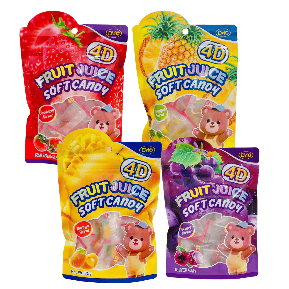 Kẹo Mềm Trái Cây Fruit Juice 4D Gói 75G